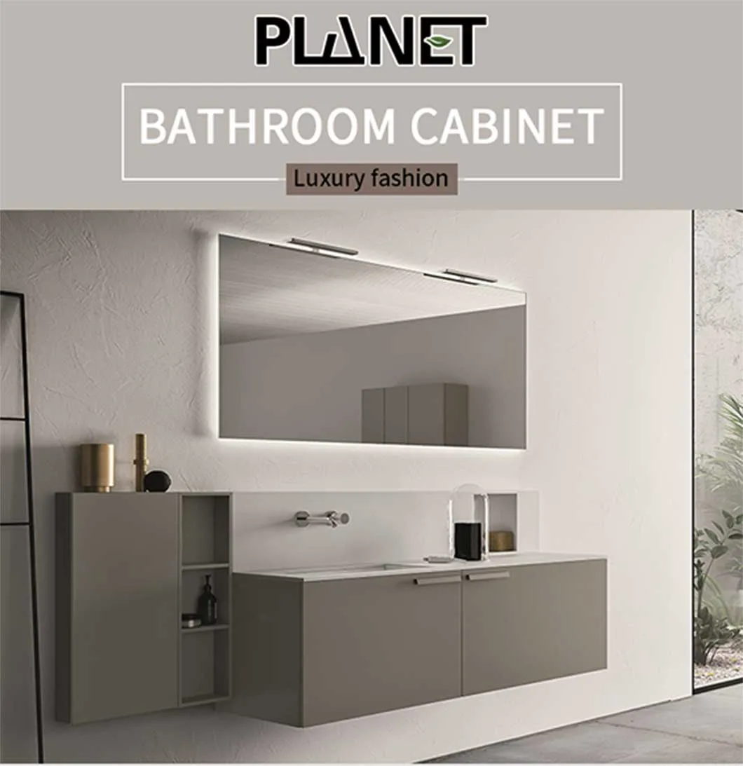 60 Inch Wall Hung Modular Interior Furniture Waterproof Double Bowl Basin Bathroom Vanity Cabinet